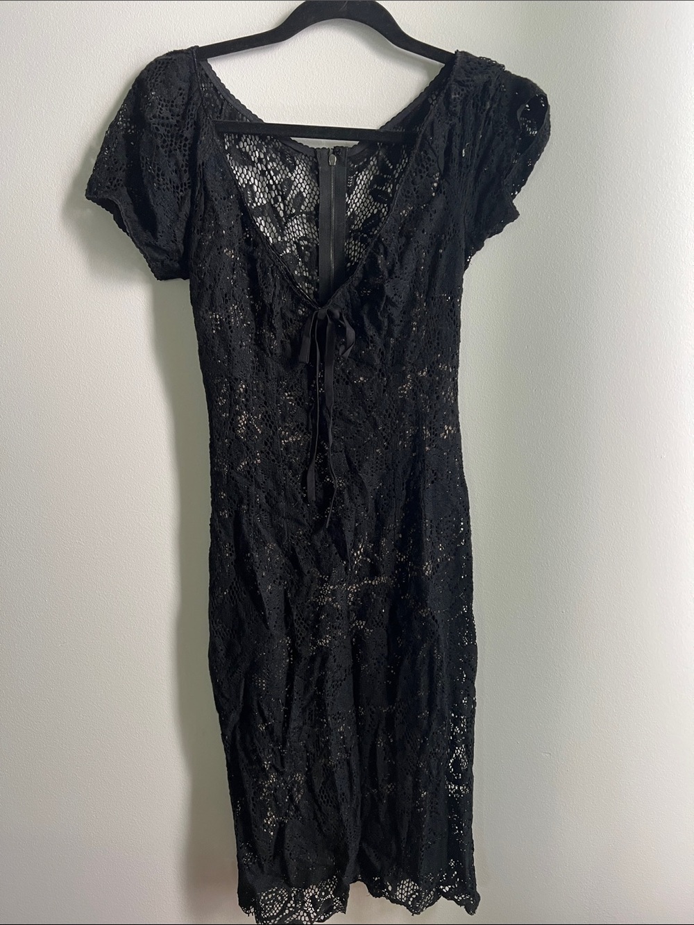 Dolce & Gabbana Black Lace Midi Dress